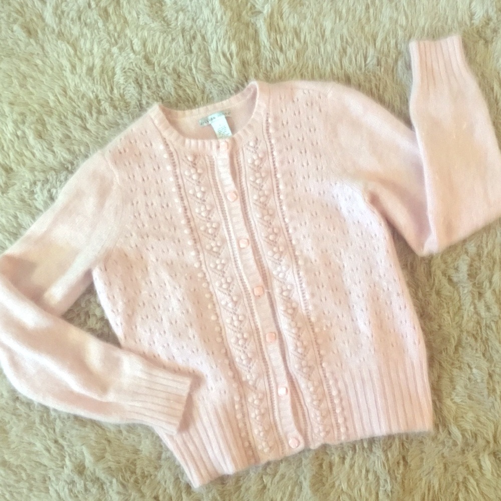 Julian Jones Pink Cardigan Sweater Sz L